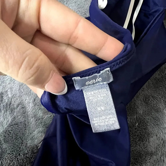 Aerie One Piece Swimsuit Women's Medium Blue‎ Cutouts Thin Straps Open Back - Picture 4 of 5